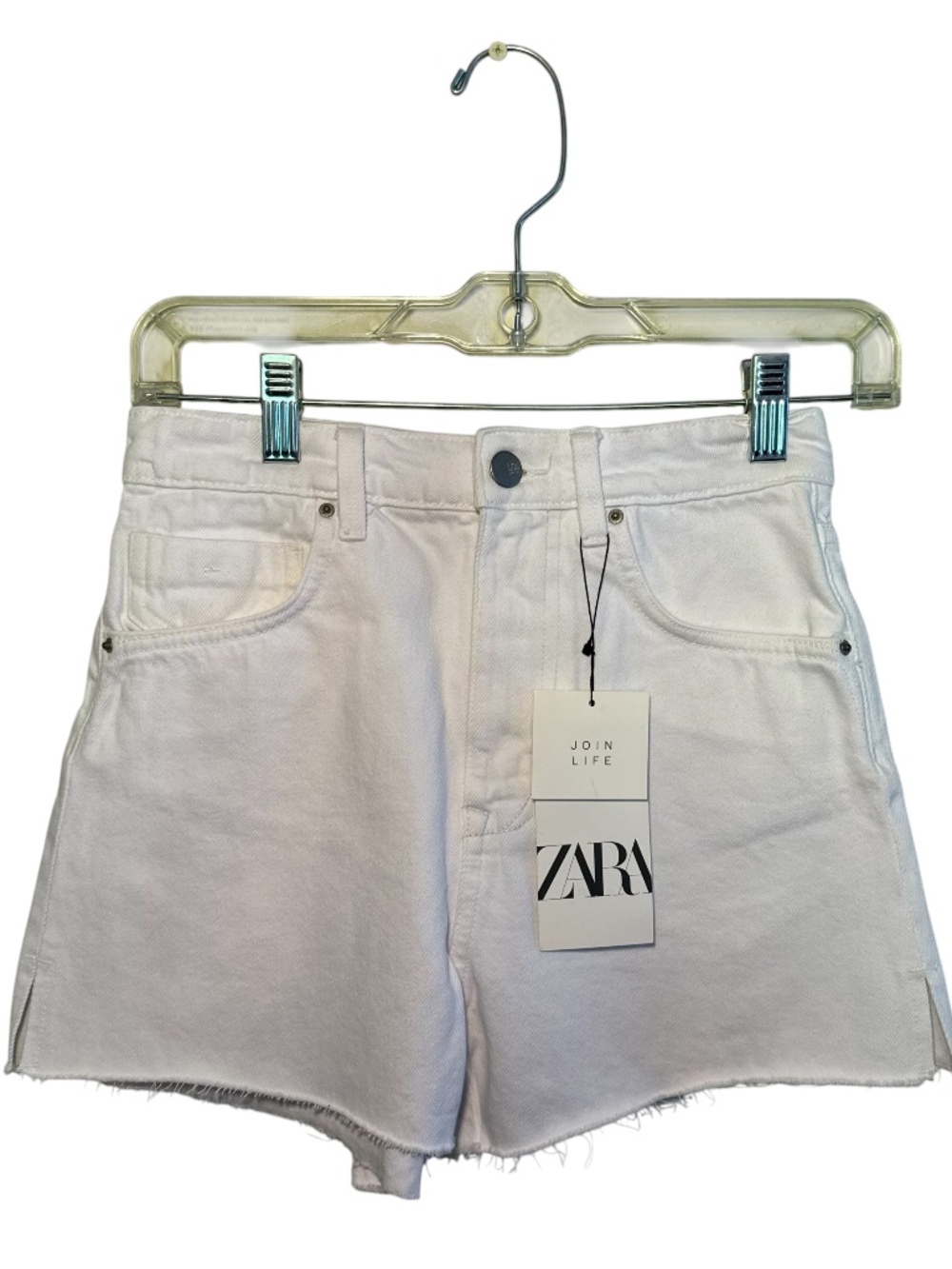 Zara White Denim Shorts